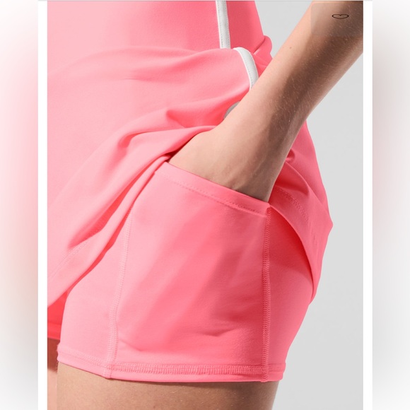 NWT ALO Neon Bubblegum pink streamlined airbrush tennis dress XXS - Picture 6 of 12